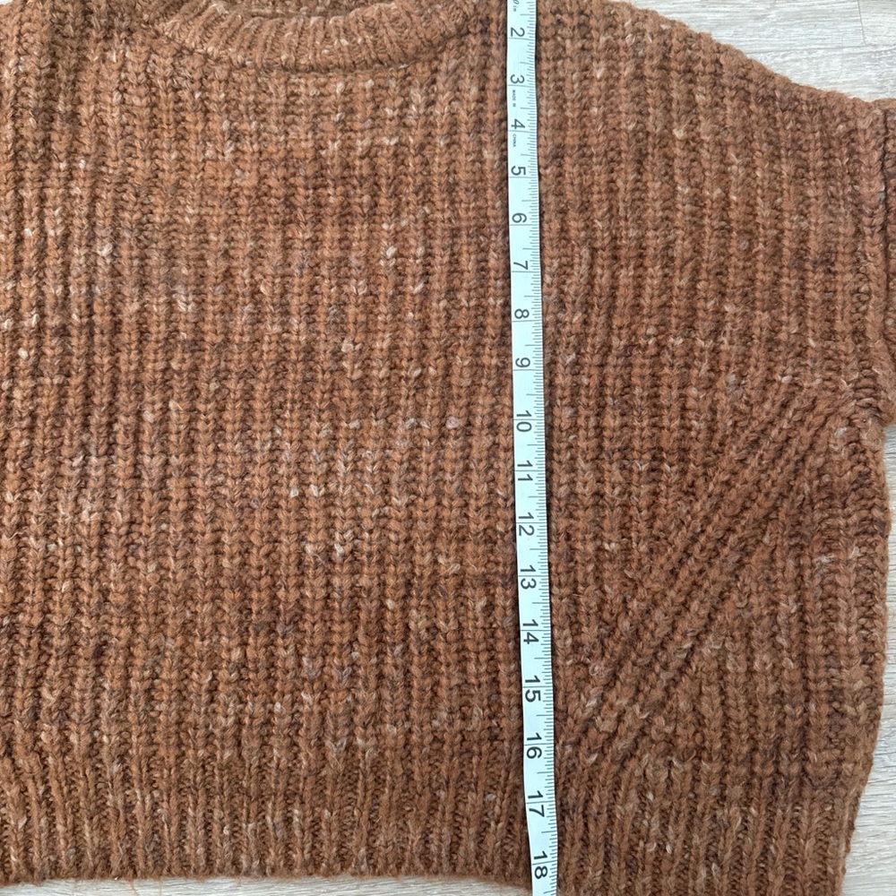 Oak & Fort Cozy Rib-Knit Crewneck Sweater - Rust Small - Picture 5 of 6